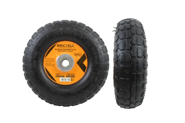 RUEDA PARA CARRETILLA NEUMATICA 10"-100KG-30PSI UNID BRICKELL