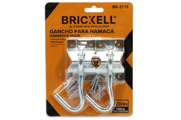 GANCHOS PARA HAMACA 100KG-220 LBS PAR BRICKELL