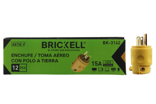 ENCHUFE 3 PATAS 15AMP - 125V UNID BRICKELL