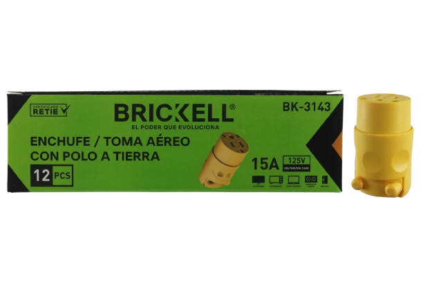 ENCHUFE 3 PATAS HEMBRA 15AMP-125V UNID BRICKELL