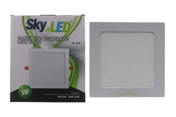 PANEL LED CUADRADO 9W 6500K 145X145mm UNID SKYLED