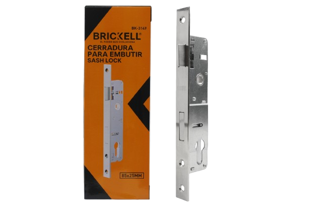 CERRADURA DE EMBUTIR 85X25MM CON 3 LLAVES UNID BRICKELL