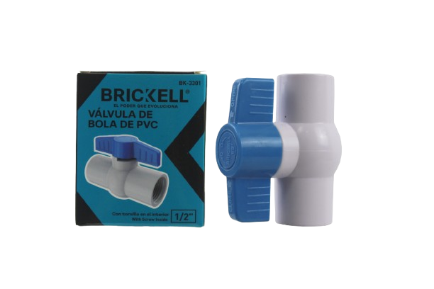 VALVULA DE BOLA PVC 1/2" CON ROSCA UNID BRICKELL