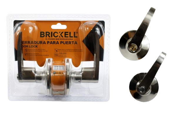 CERRADURA PARA PUERTAS MANGO DE ALEACION EN BLISTER UNID BRICKELL