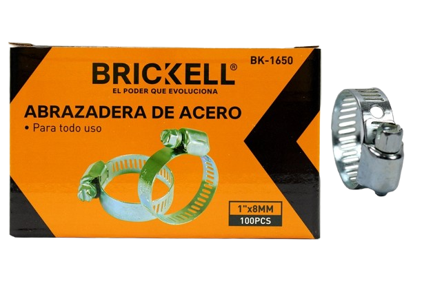 ABRAZADERA DE ACERO 1"X8MM 100PZA UNID BRICKELL