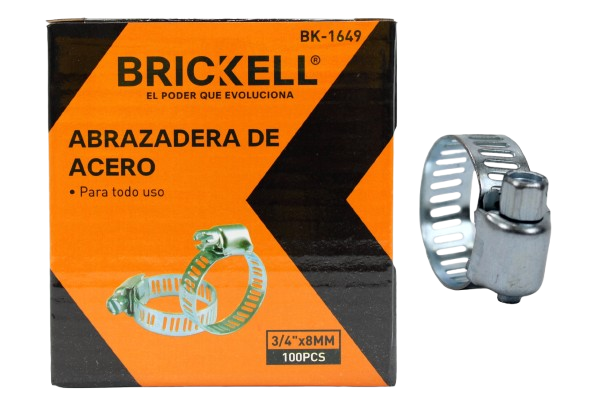 ABRAZADERA DE ACERO 3/4"x8MM 100PZA UNID BRICKELL