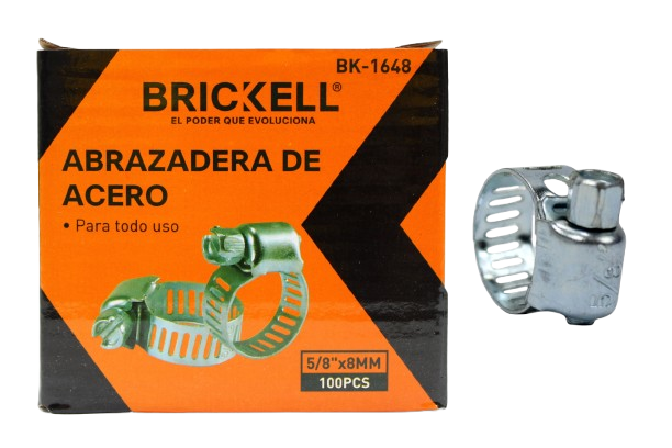 ABRAZADERA DE ACERO 5/8"x8MM 100PZA UNID BRICKELL