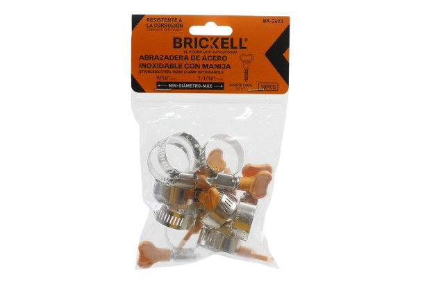 ABRAZADERA ACERO INOXIDABLE (14-27MM)-(9/16"-1-1/16") 10 PZAS UNID BRICKELL