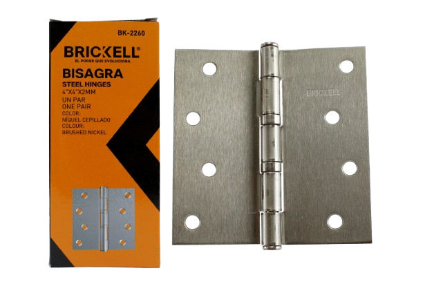 BISAGRA CON RODAMIENTO 4"x 4" 2.0MM SATINADA PAR UNID BRICKELL