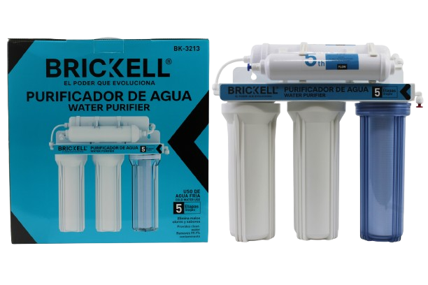 FILTRO PURIFICADOR AGUA 5 ETAPA CON GRIFO + TUBERIA + VALVULA BOLA UNID BRICKELL