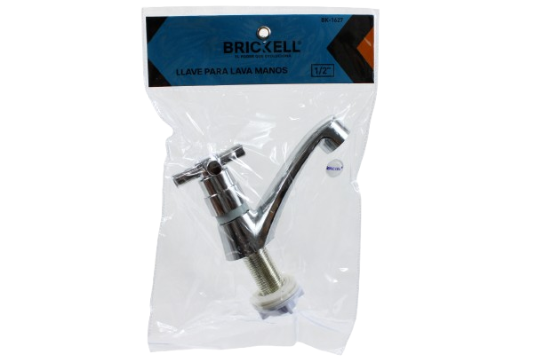 LLAVE PARA LAVAMANOS SENCILLA 1/2" PLASTICA UNID BRICKELL