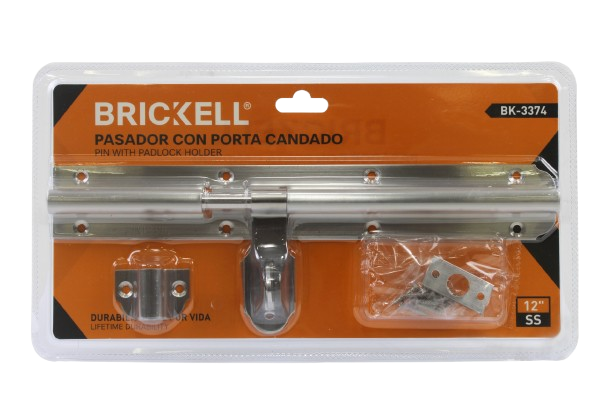PASADOR CON PORTA CANDADO 12" 1.7MM UNID BRICKELL