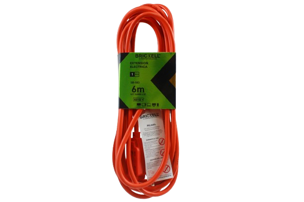 EXTENSION ELECTRICA NARANJA SJT 16AWG 6 METROS UNID KING
