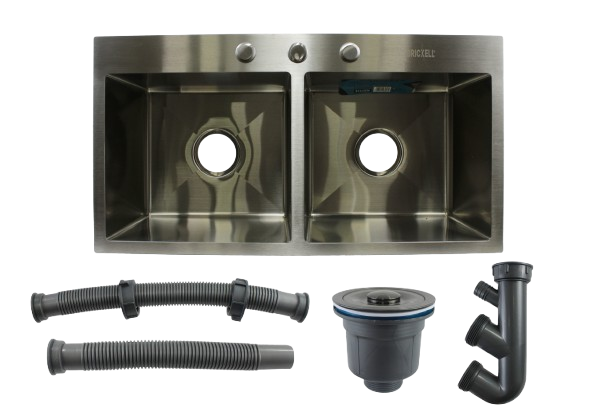 FREGADERO DOBLE ACERO INOXIDABLE  810*430MM C/ACESS UNID BRICKELL