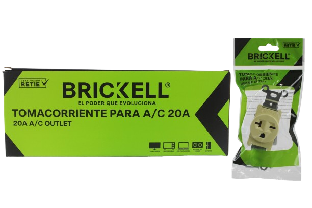 TOMA CORRIENTE POLARIZADO PARA A/C 20A UNID BRICKELL