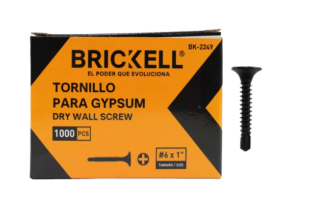 TORNILLO PUNTA BROCA PARA GYPSUM #6 X 1" (1000 PCS) UNID BRICKELL