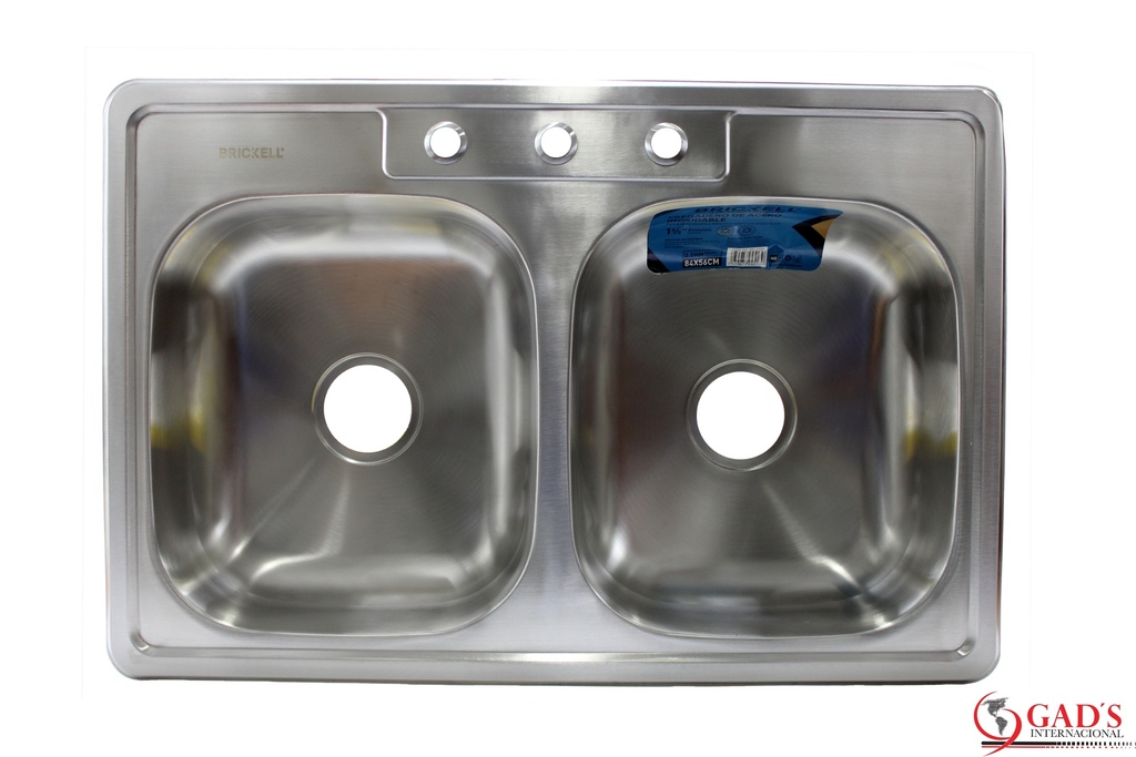 LAVAPLATOS DOBLE ACERO INOXIDABLE 84x56CM UNID BRICKELL