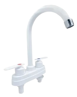 LLAVE PARA LAVAMANOS DOBLE 1/2" PLASTICO BLANCO UNID GRIMAX