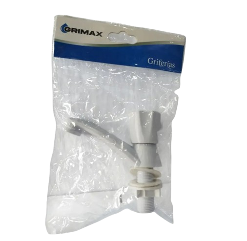 LLAVE PARA LAVAMANOS 1/2" PLASTICA BLANCA M/CRUZ UNID GRIMAX