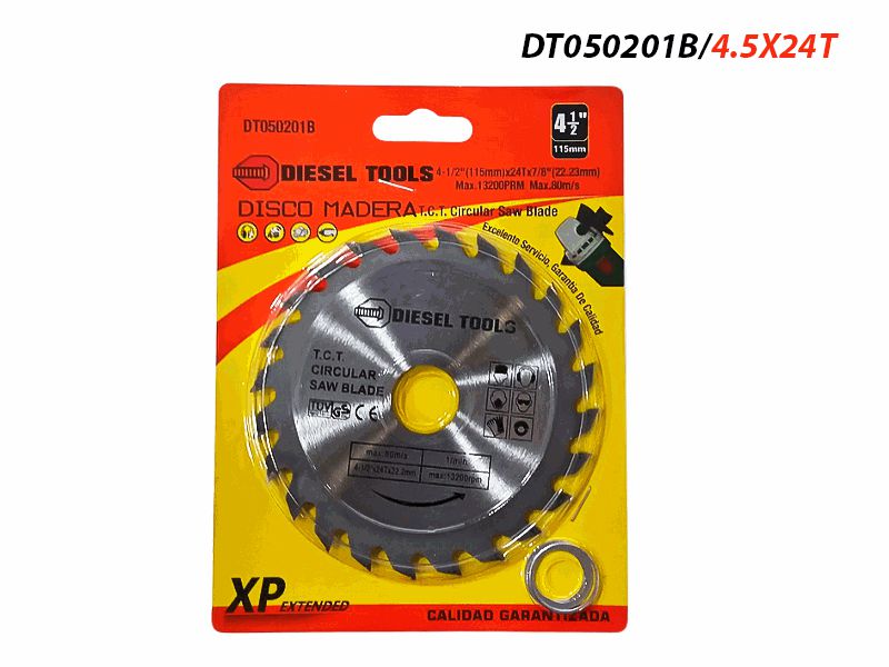 DISCO DE CORTE MADERA 4.5" 24DIENTES UNID DIESEL TOOLS