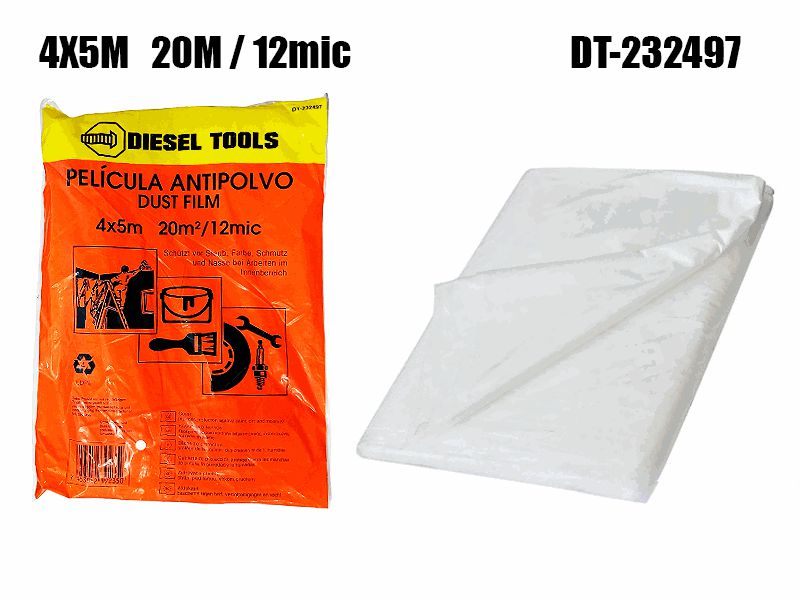 PELICULA ANTIPOLVO 4 X 5M 12MICRAS UNID DIESEL TOOLS