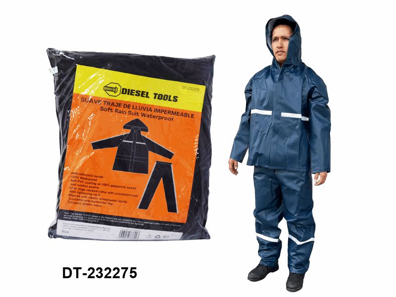 IMPERMEABLE-CAPOTE REFLECTIVO NEGRO UNID DIESEL TOOLS