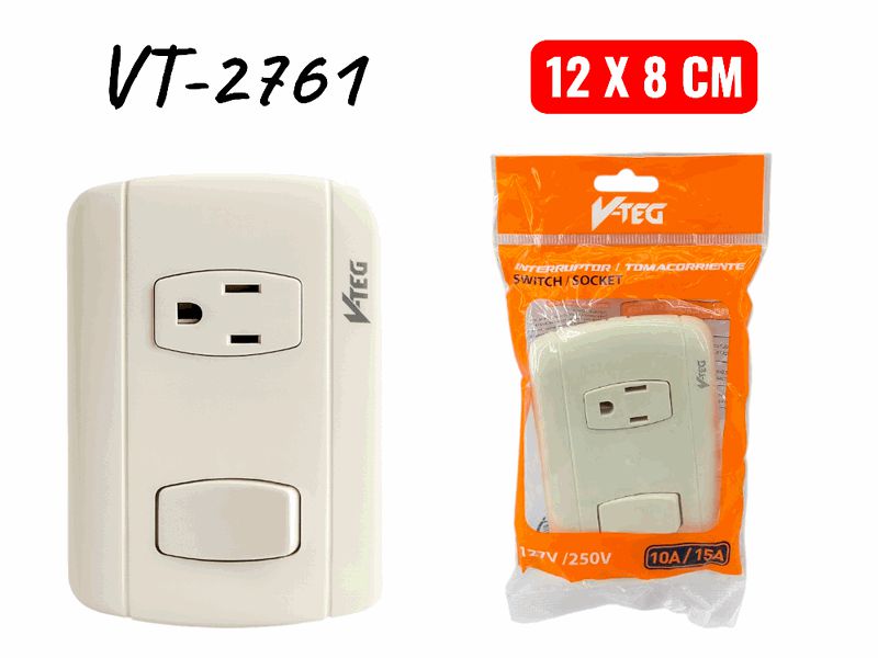 INTERRUPTOR + APAGADOR CREMA UNID V-TEG