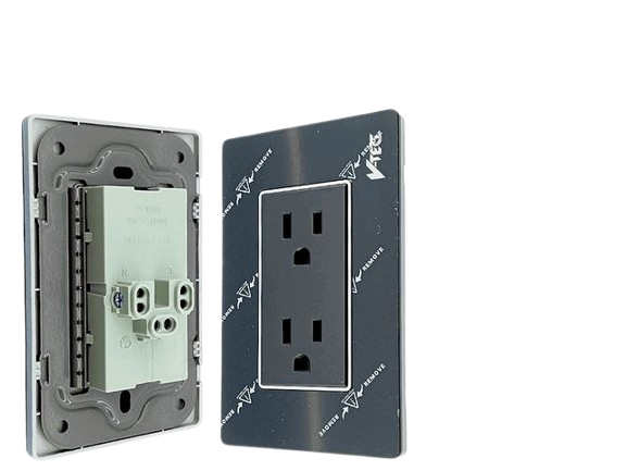 TOMA CORRIENTE DOBLE ACRILICO NEGRO UNID V-TEG