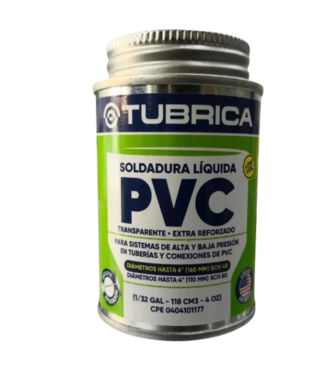 PEGA PVC MULTIPROPÓSITO TRANSPARENTE EXTRA REFORZADO 1/32GL UNID TUBRICA