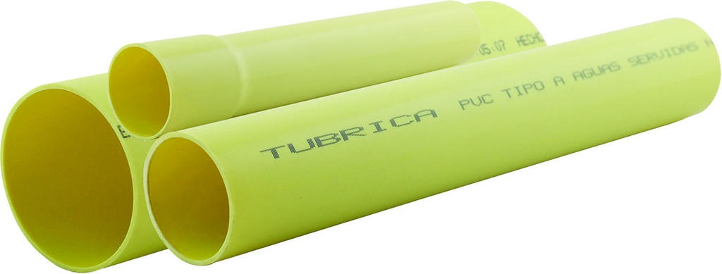 TUBO PVC AGUAS NEGRAS LIV 50MM 3M EXC AMARILLO UNID TUBRICA