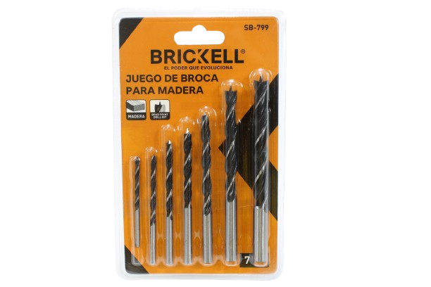 SET BROCAS PARA MADERA 1/8"-3/8" 7 PZAS UNID BRICKELL