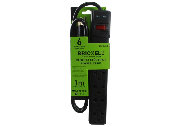 REGLETA EXTENSION 1 MTS 6 CONECTORES UNID BRICKELL