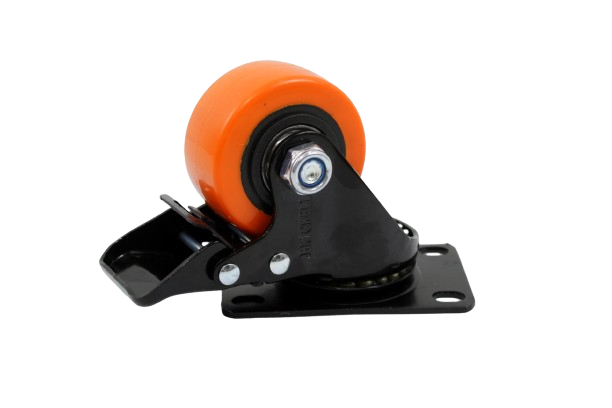 RUEDA NARANJA CON FRENO 2.5" UNID BRICKELL