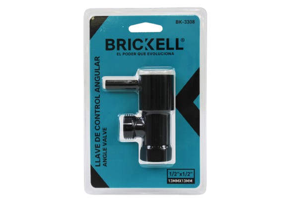 LLAVE DE ARRESTO 1/2" x 1/2". NEGRO UNID BRICKELL