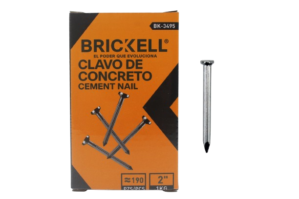 CLAVO PARA CONCRETO 2" 1 KG APROX=190 PZAS UNID BRICKELL