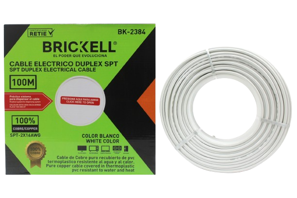 CABLE ELECTRICO SPT DUPLEX 16AWG 0.2MM UNID BRICKELL
