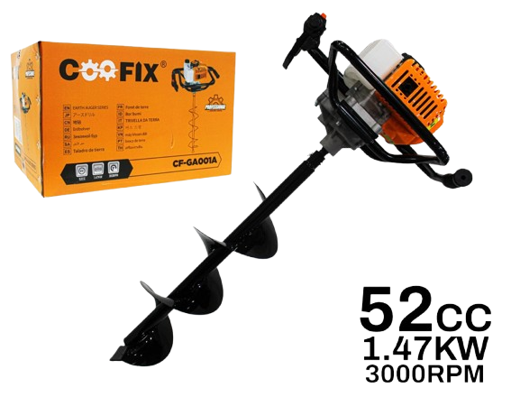 PERFORADORA DE TIERRA A GASOLINA  1.47KW /52CC UNID COOFIX