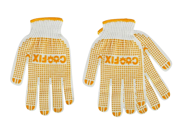 GUANTES DE ALGODON CON PUNTOS DE PVC PAR UNID COOFIX
