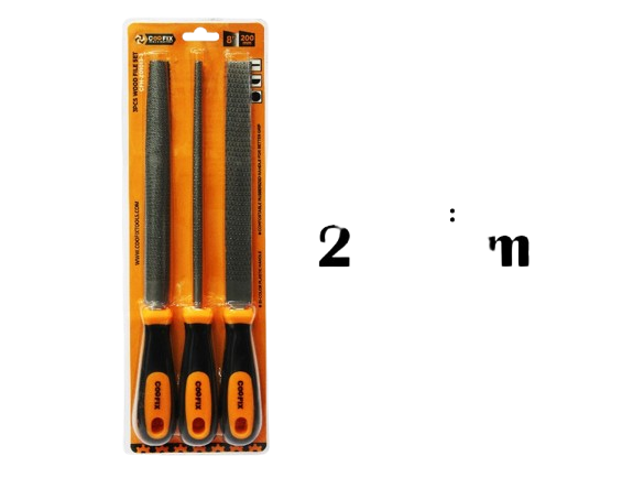 SET DE LIMA PARA MADERA 3PCS  8" 200MM UNID COOFIX