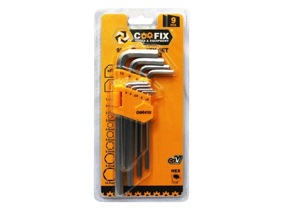 LLAVE ALLEN HEXAGONAL 9PZAS UNID COOFIX