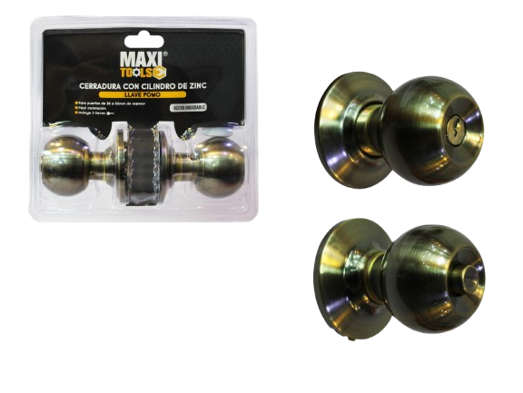 CERRADURA CON CILINDRO DE ZINC CON 3 LLAVES UNID MAXI TOOLS