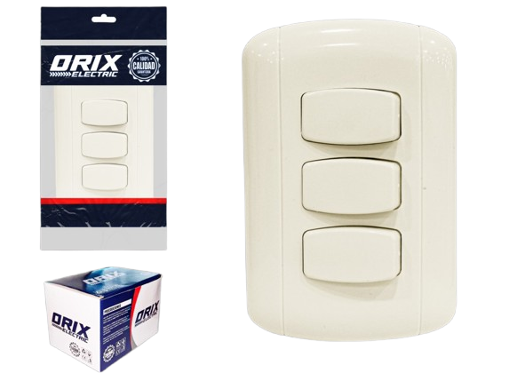 INTERRUPTOR TRIPLE TIPO BTICINO UNID ORIX