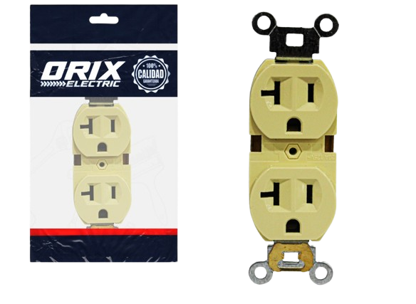 TOMA CORRIENTE DOBLE 270 POLARIZADO 20AMP UNID ORIX