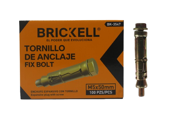 RAMPLUG DE EXPANSIÓN METALICO M5X50MM (100 PZAS) UNID BRICKELL