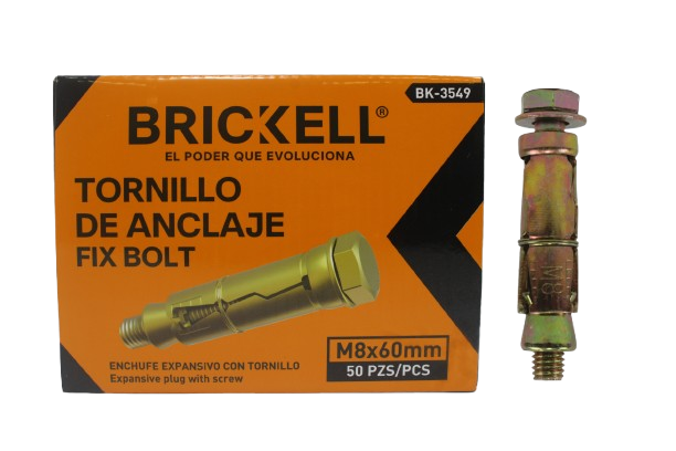 RAMPLUG DE EXPANSIÓN METALICO M8X60MM (50 PZAS) UNID BRICKELL