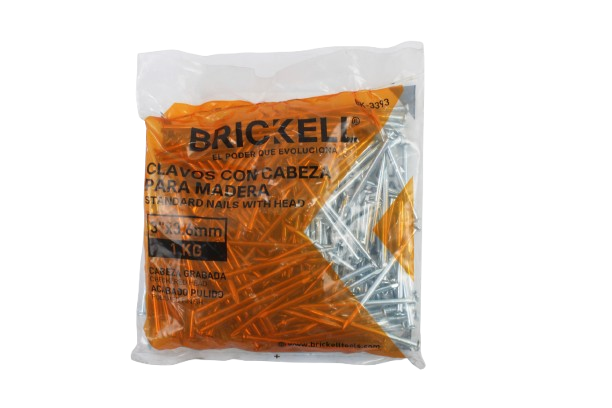 CLAVOS PARA MADERA 3"x3.6MM. Bolsa 1KG UNID BRICKELL