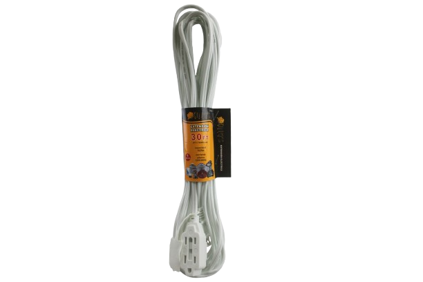 EXTENSION ELECTRICA BLANCA 30 FT ENTRADA POLO A TIERRA UNID KINGS TOOLS