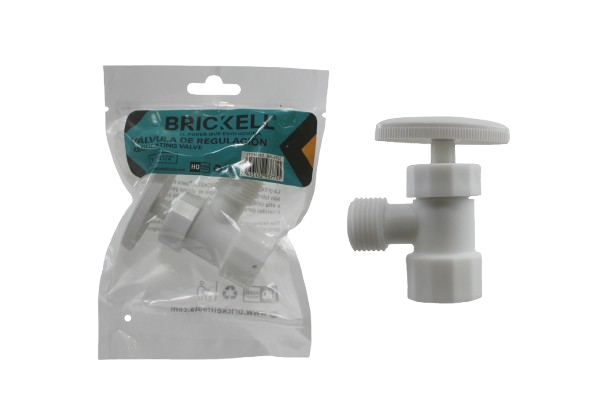 LLAVE DE ARRESTO PLASTICA 1/2" x 1/2 UNID BRICKELL