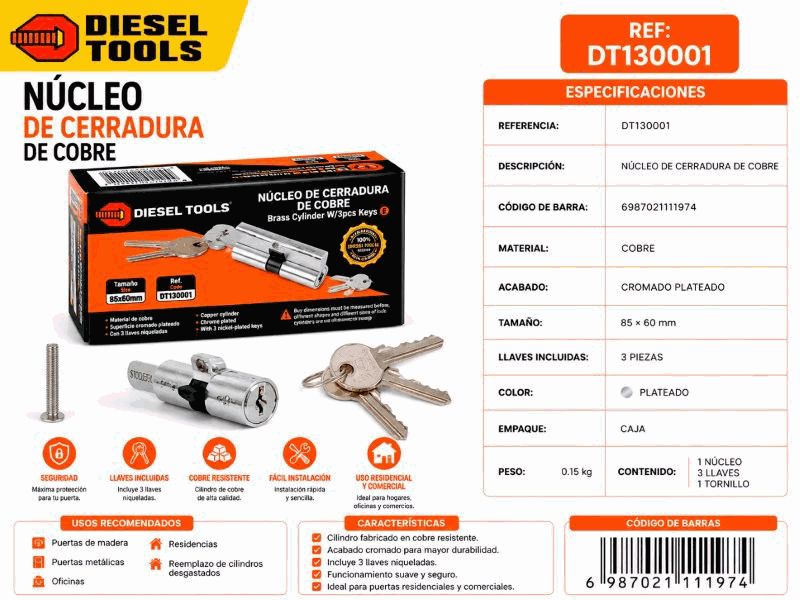 CILINDRO DE BRONCE 85X60MM UNID DIESEL
