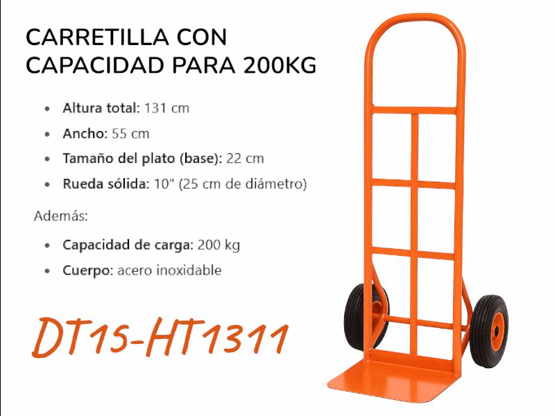 CARRETILLA METALICA CAPACIDAD=200KG UNID DIESEL